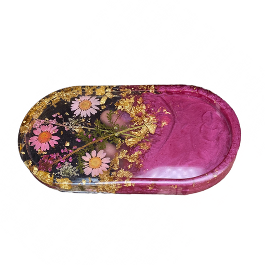 Pink Floral Trinket Tray